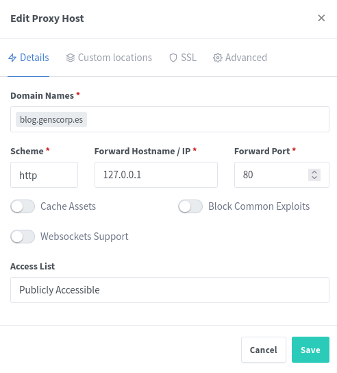 Página web sencilla con Nginx Proxy Manager