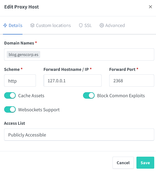 CMS Ghost en Docker con Nginx Proxy Manager (1)