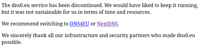 Cierra dns0, el dns público europeo que hace (hacía) tu internet más seguro